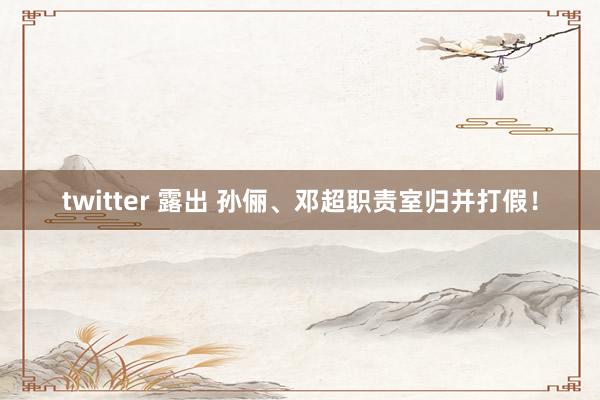 twitter 露出 孙俪、邓超职责室归并打假！